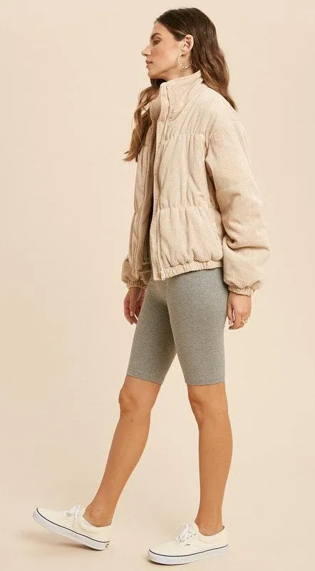 Sand CORDUROY BOMBER JACKET - Image 6