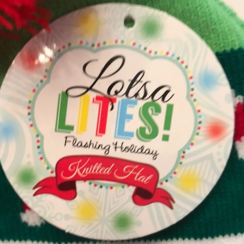 Lotsa Lites Candy Cane & Gingerbread Man Beanie - Image 4