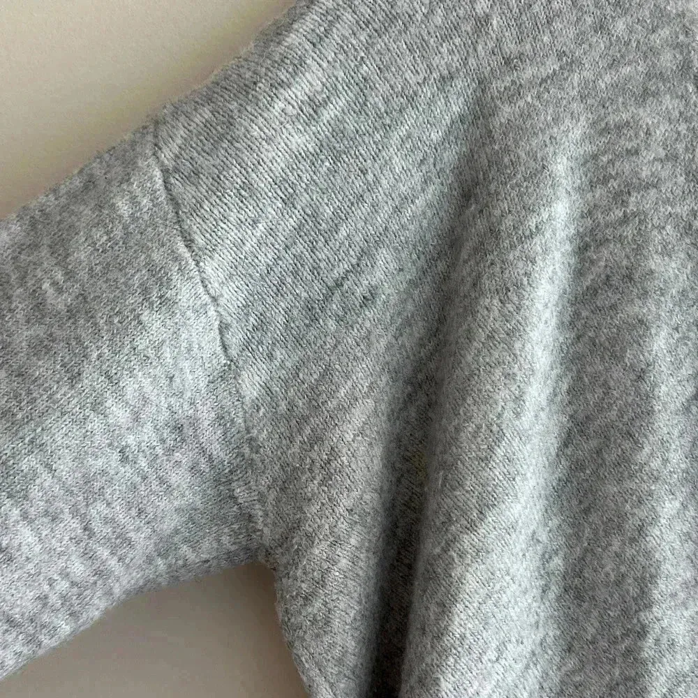 Pure / US Collection Grey Cross Front Sweater, Cozy Trendy Fall Knit, Medium Gray - Image 7