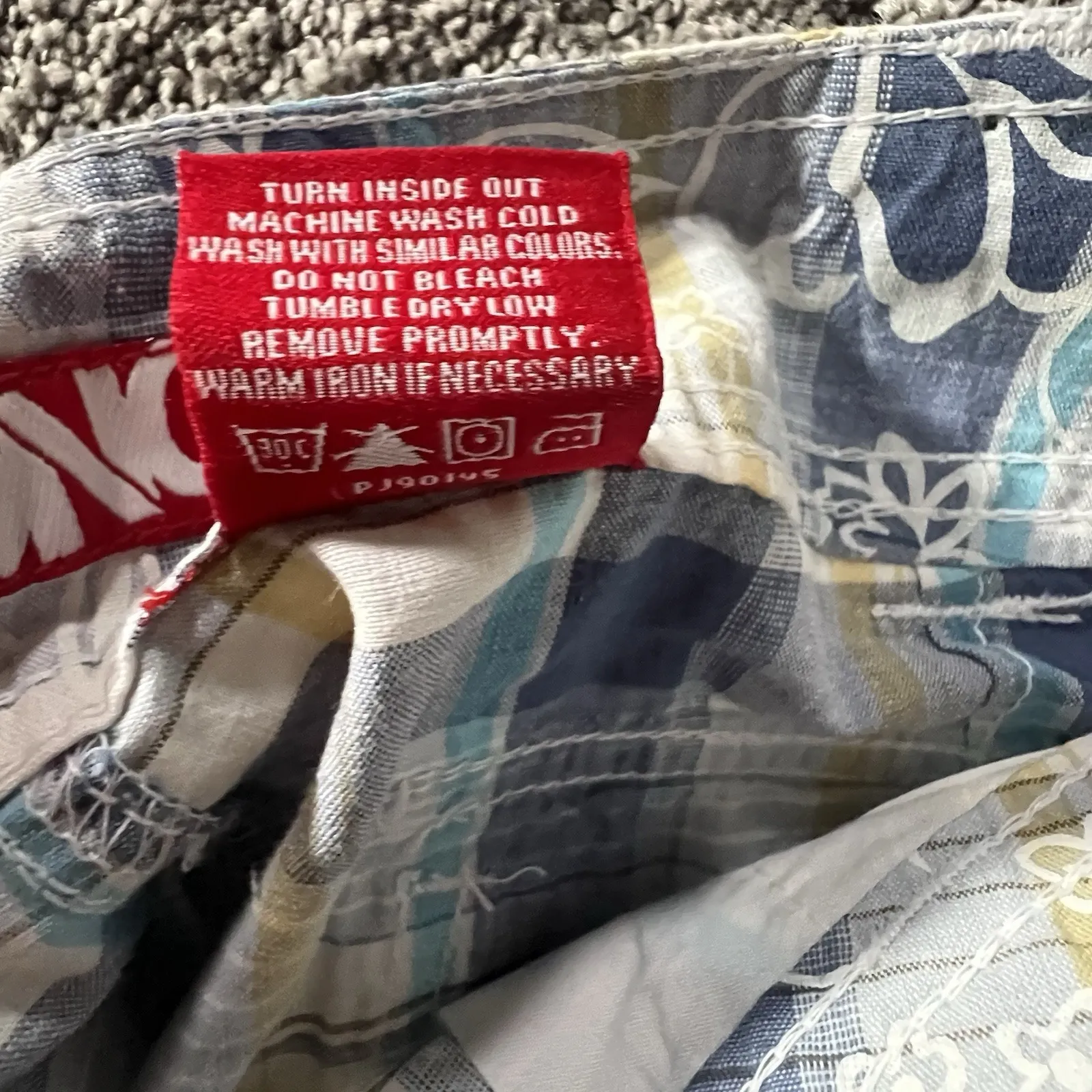 Bongo Blue Surfer Plaid Shorts Juniors‎ Sz 7 Cotton PLD Floral Print Cuffed NWT - Image 7