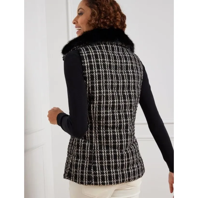 Talbots Faux Fur Collar Down Puffer Vest Size L - Image 6