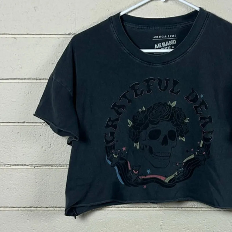 American Eagle Grateful Dead Gray Cropped Tee size XS/S - Image 8