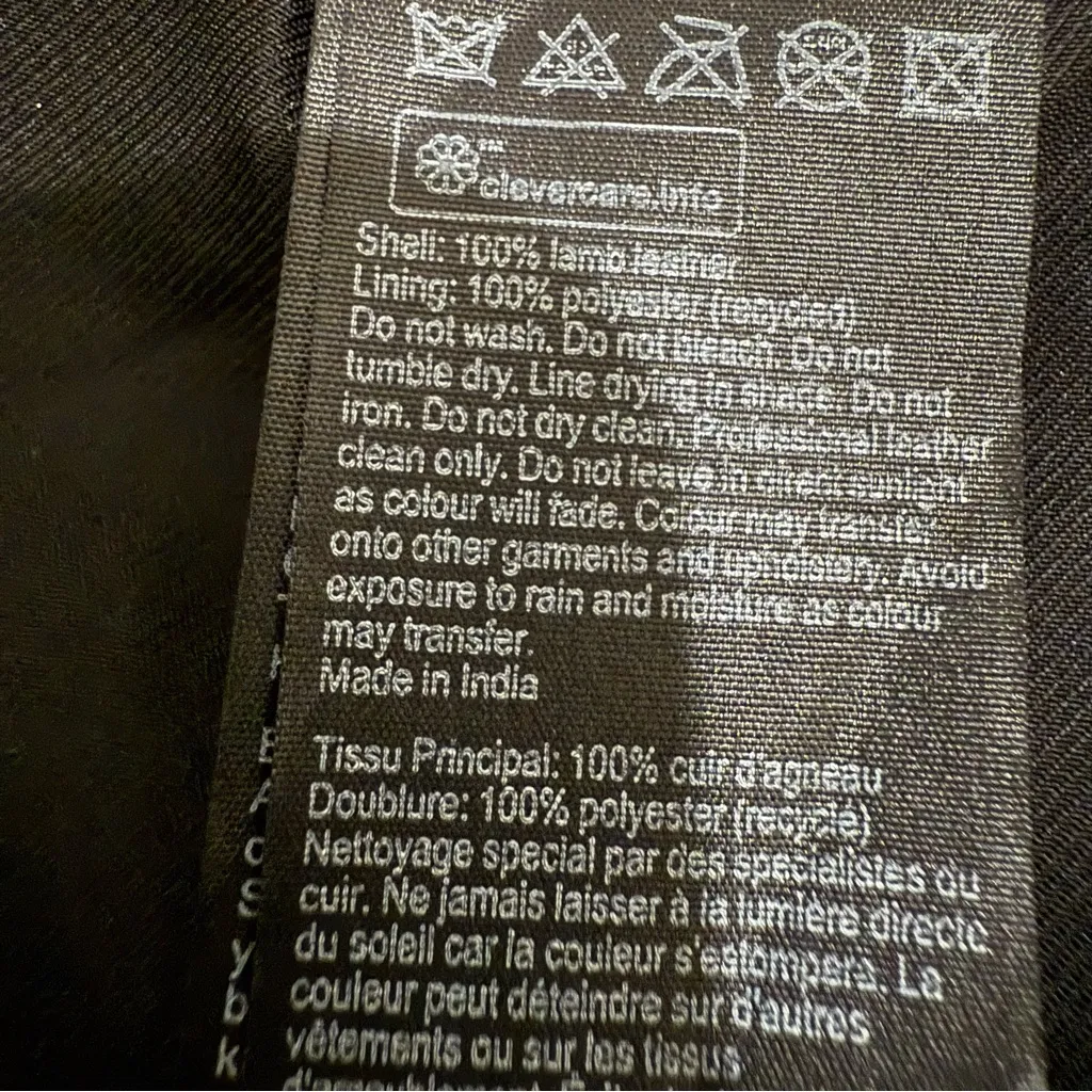 ALL SAINTS Dalby Biker Black 100% Lamb Leather Biker Jacket Women’s US 8 UK12 - Image 15