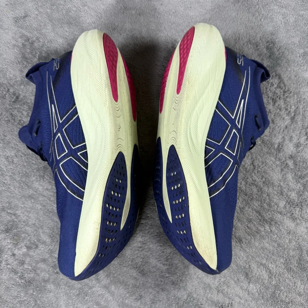 Women’s 10.5 ASICS Gel-Nimbus 25 Running Shoe Indigo Fuchsia Green Workout Train - Image 5