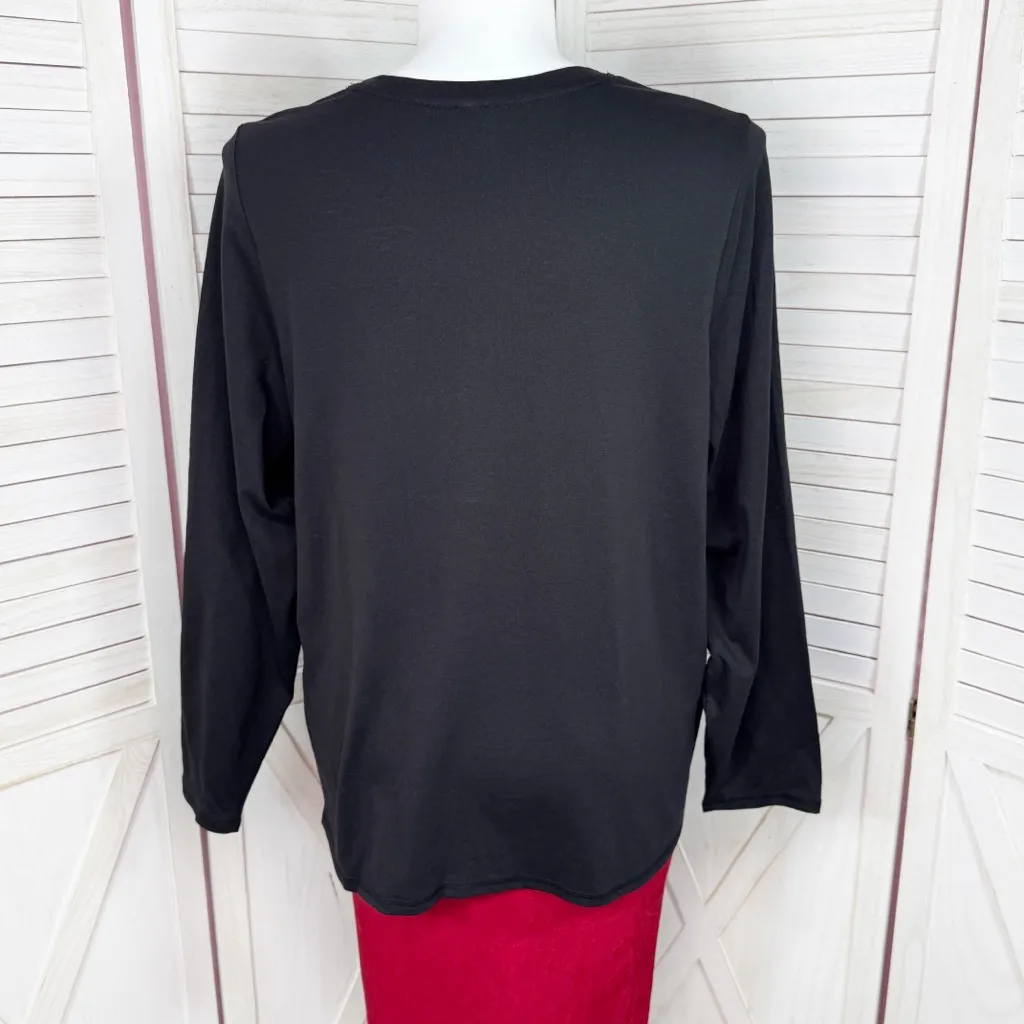 Cacique Dancing Penguins Holiday Christmas Sleep T Shirt Black 2X 18 20 - Image 4