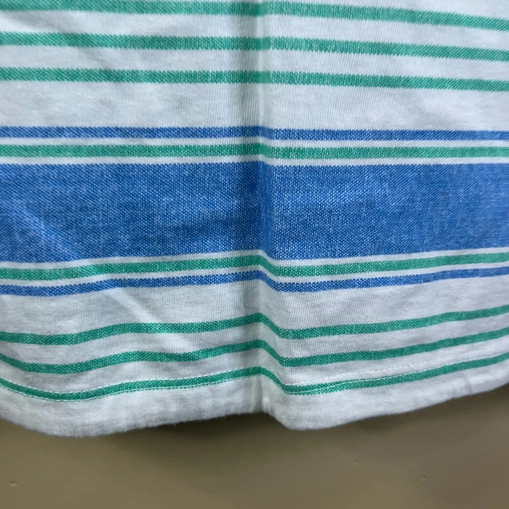 Talbots 2X Color Block Stripes 3/4 Sleeve Turquoise and Blue‎ Comfy Top Travel - Image 5