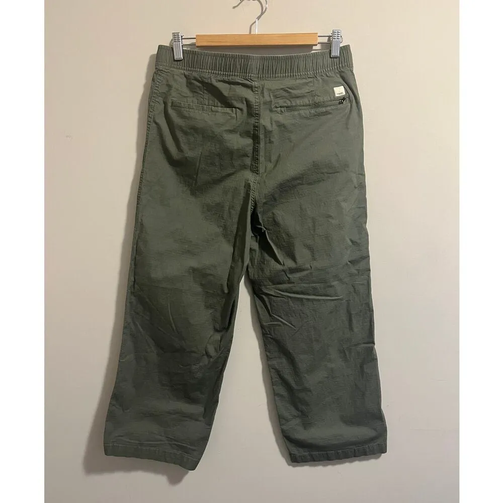 Vuori Women’s Green Ripstop Drawstring Wide Leg 24” Pants Size L Gorpcore - Image 4