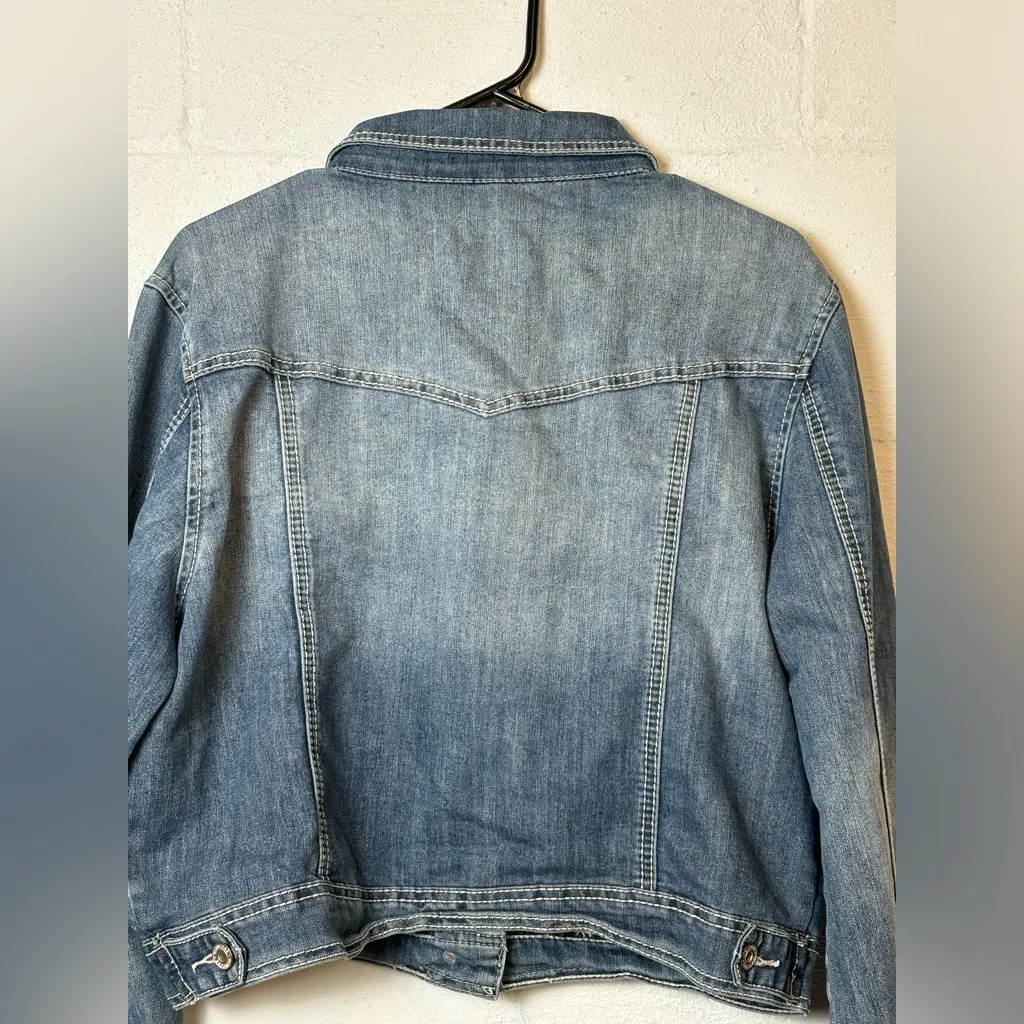 Maurice’s Woman’s Denim Long Sleeve Button Up Collared Autumn Jacket Size XL - Image 7