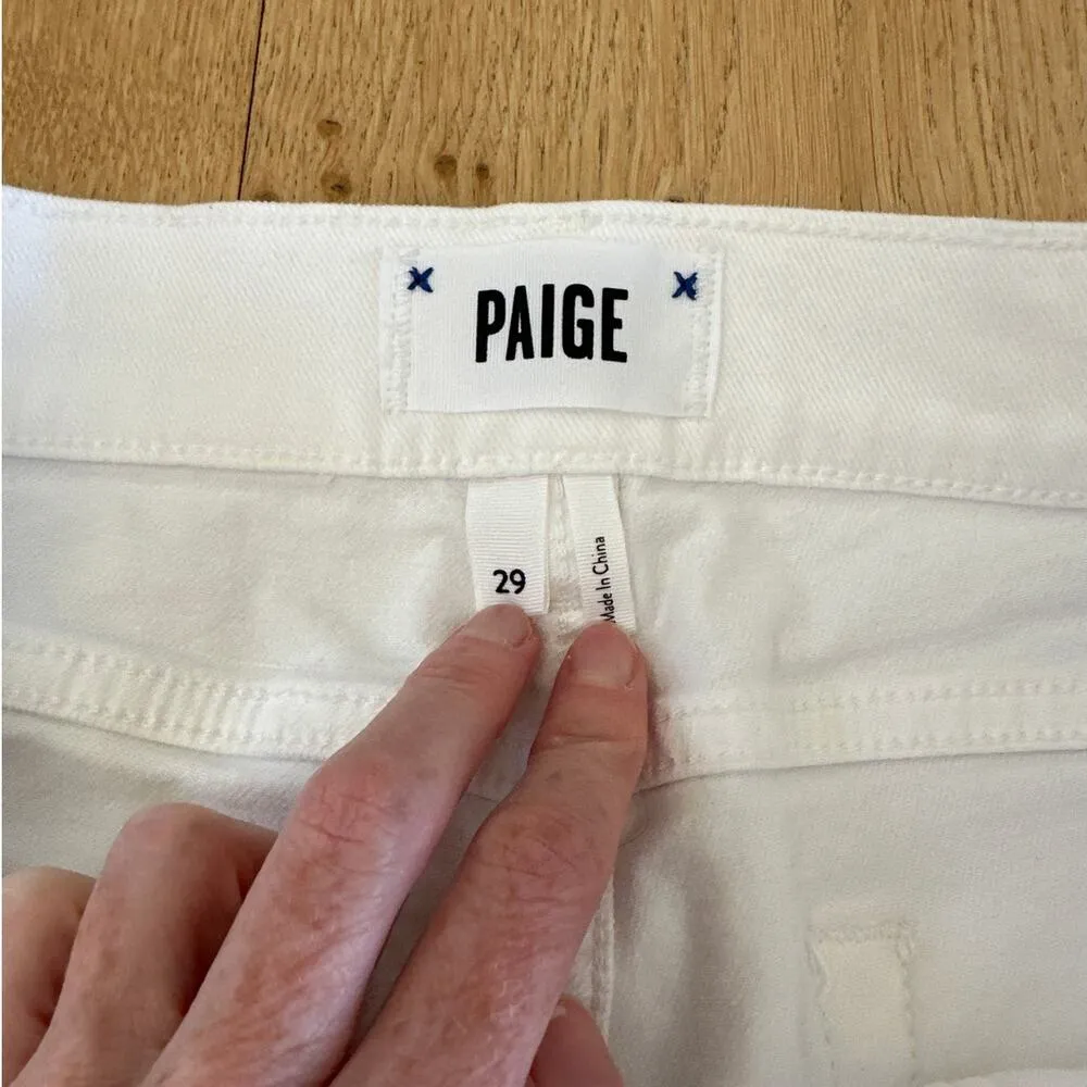PAIGE - Brigitte Straight Leg Jeans in White - Image 3