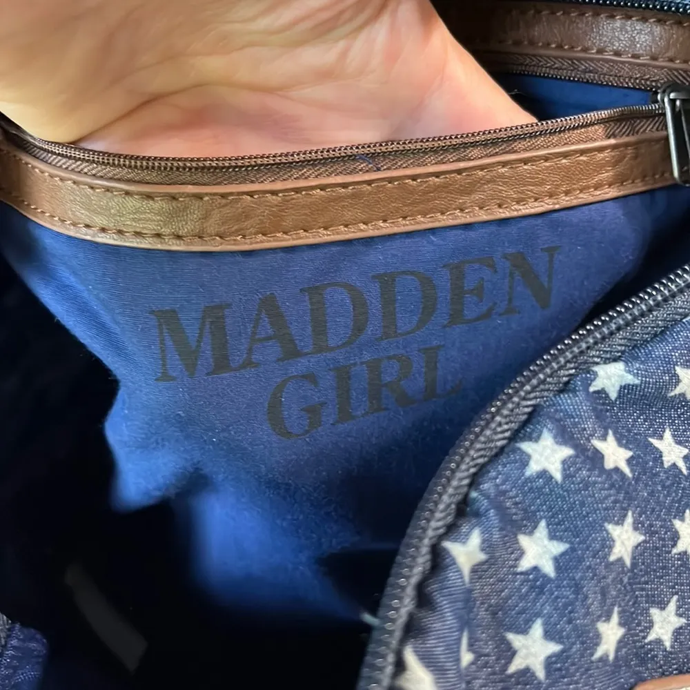 Madden Girl Lightweight Backpack Patriotic Stars Blue White Ribbon Americana - Image 7