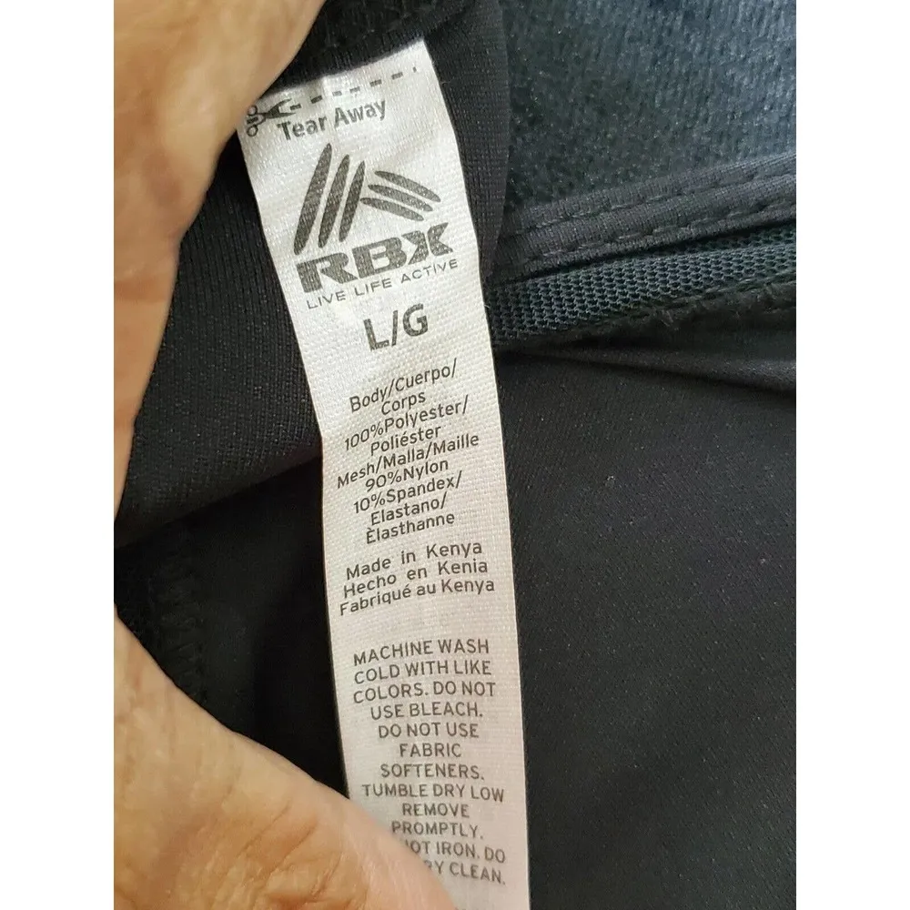 RBX Woman's Black 100% Polyester Round Neck Short Sleeve Pullover Blouse Size L Size L - Image 9