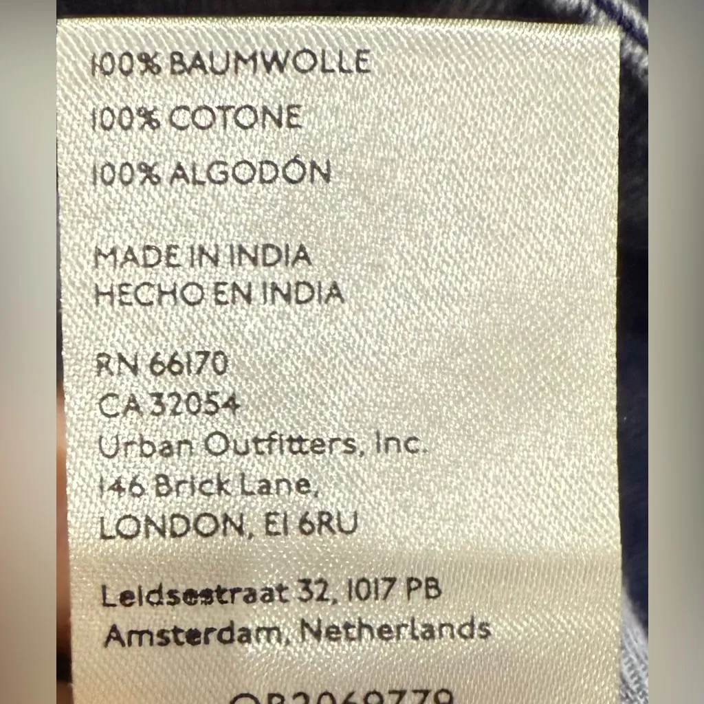 New Free People La Vie Patched Patchwork Studded Blue Pants / Jeans Boho Size 4 - Image 10