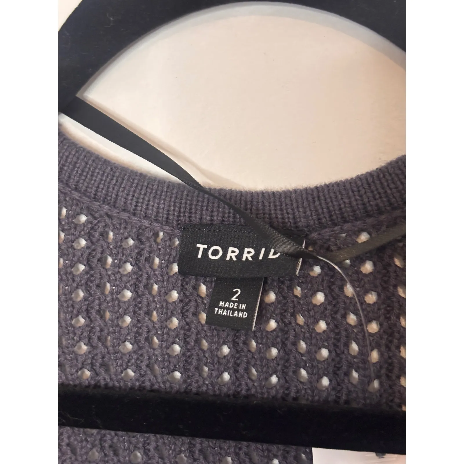 Torrid Gray Open Stitch Knit Short Sleeve Bolero Shrug Sweater Size 2X 18-20 - Image 3