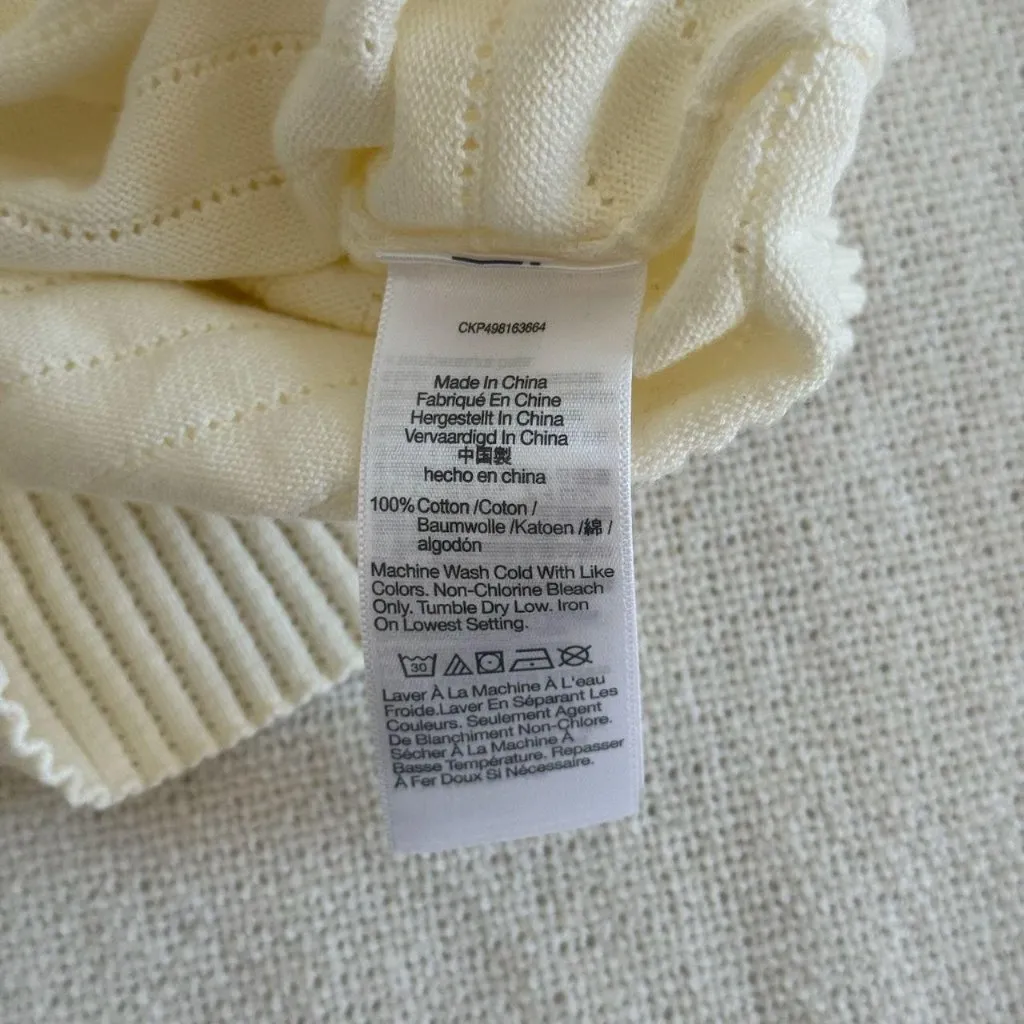 Madewell Textural Stitch Cotton Sweater in Lighthouse, Size X-Small - Image 8