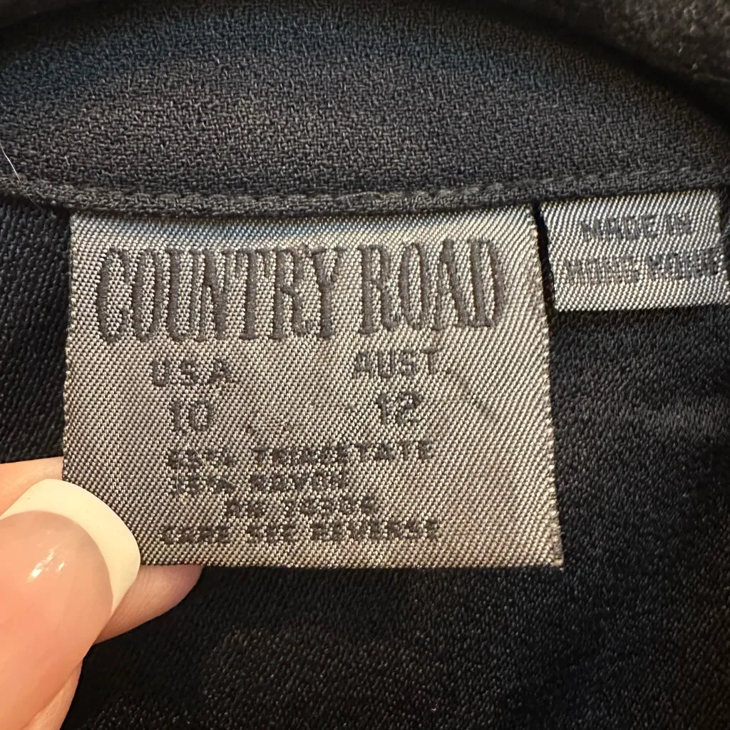 Vintage Country Road Black Lightweight Blazer Jacket Career Women’s Size 10 - Image 5