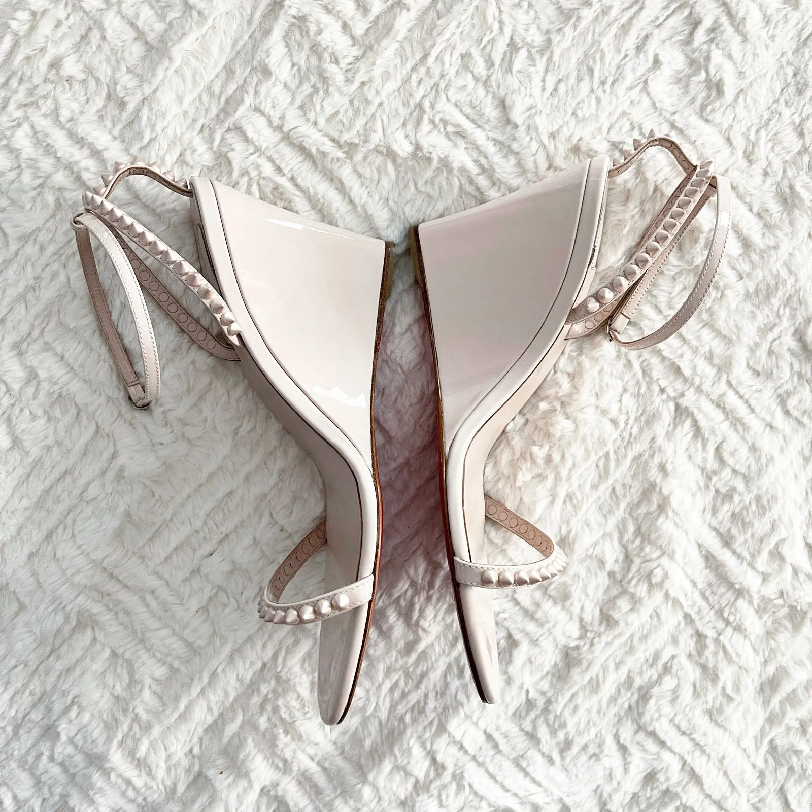 Christian Louboutin So Me Wedge 85 in Patent Leche - Image 7