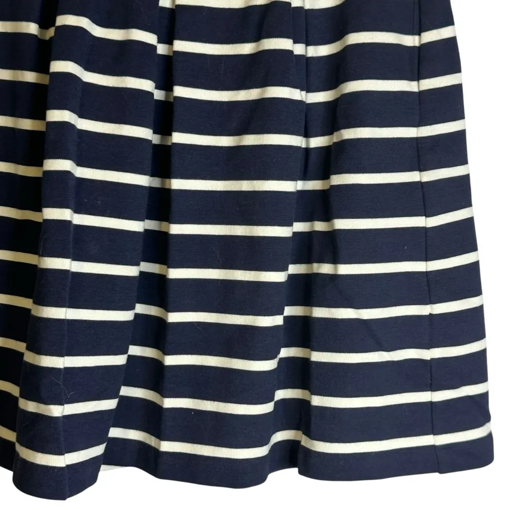 Boden Skirt Women 8R Blue Striped Nautical Ponte Knit Pleated Pockets Mini WG521 Size 8 - Image 4