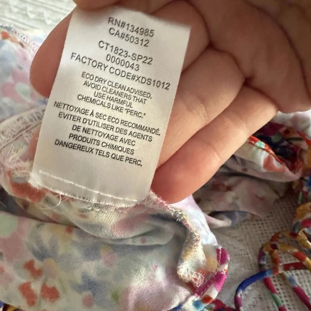 For Love and Lemons Sasha Crop Top Pink Blue Yellow Floral - Image 7