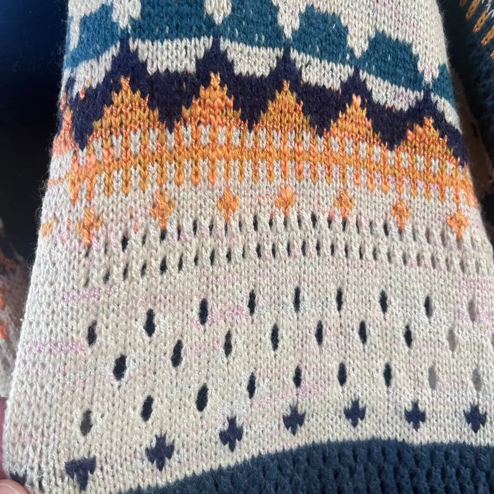 Easel Women's Longline Boho Fringe Trim Cardigan Colorful Size M - Image 7