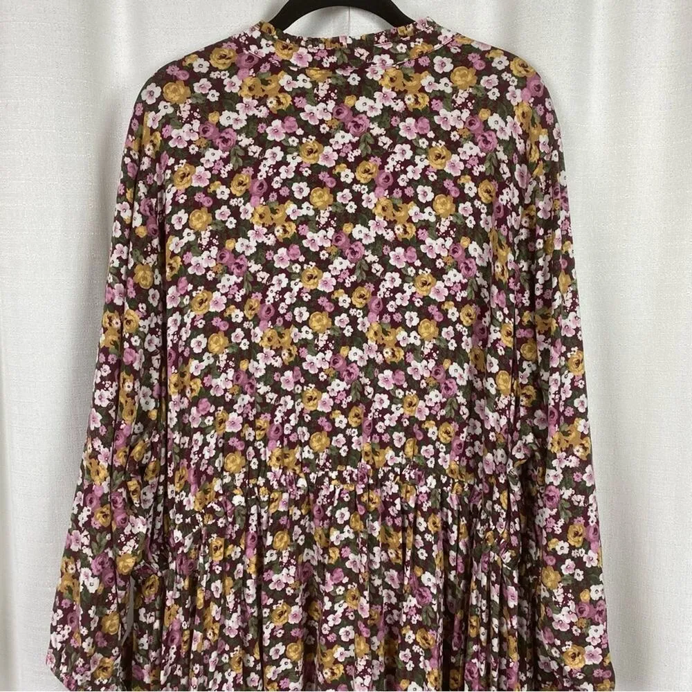 Torrid Purple Floral Stretch Challis Front Keyhole Dress Sz.4 NWT - Image 13