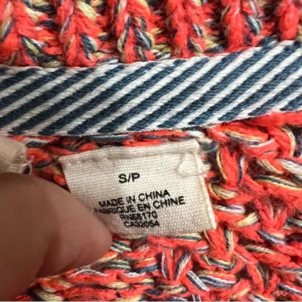 Moth Anthropologie‎ Womens 3/4 Sleeves Swing Sweater Pockets Size Sm Neon Orange - Image 2