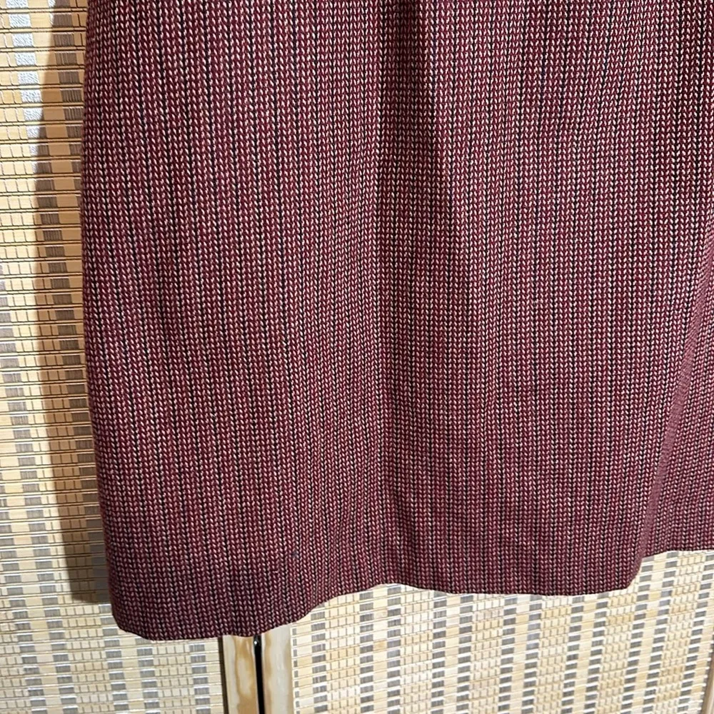 Classique Works Vintage Purple Red Tweed Wool Belted Midi Button Up Skirt Size undefined - Image 13