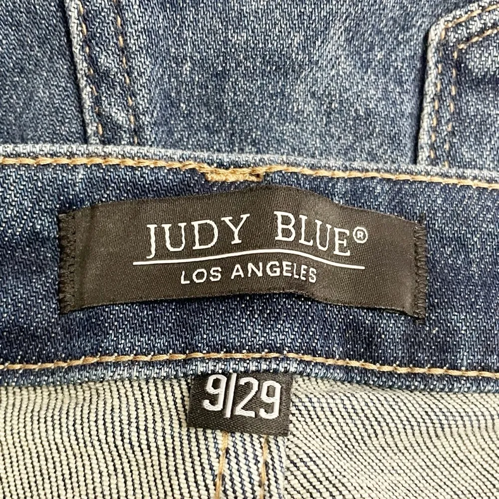 Judy Blue High Waist Destroyed Cuffed Boyfriend Jeans Dark Wash Size 29 | 8 - Image 11