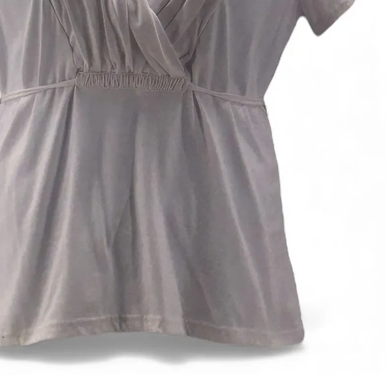 Basic Editions White Baby Doll Top‎ Large - Image 4