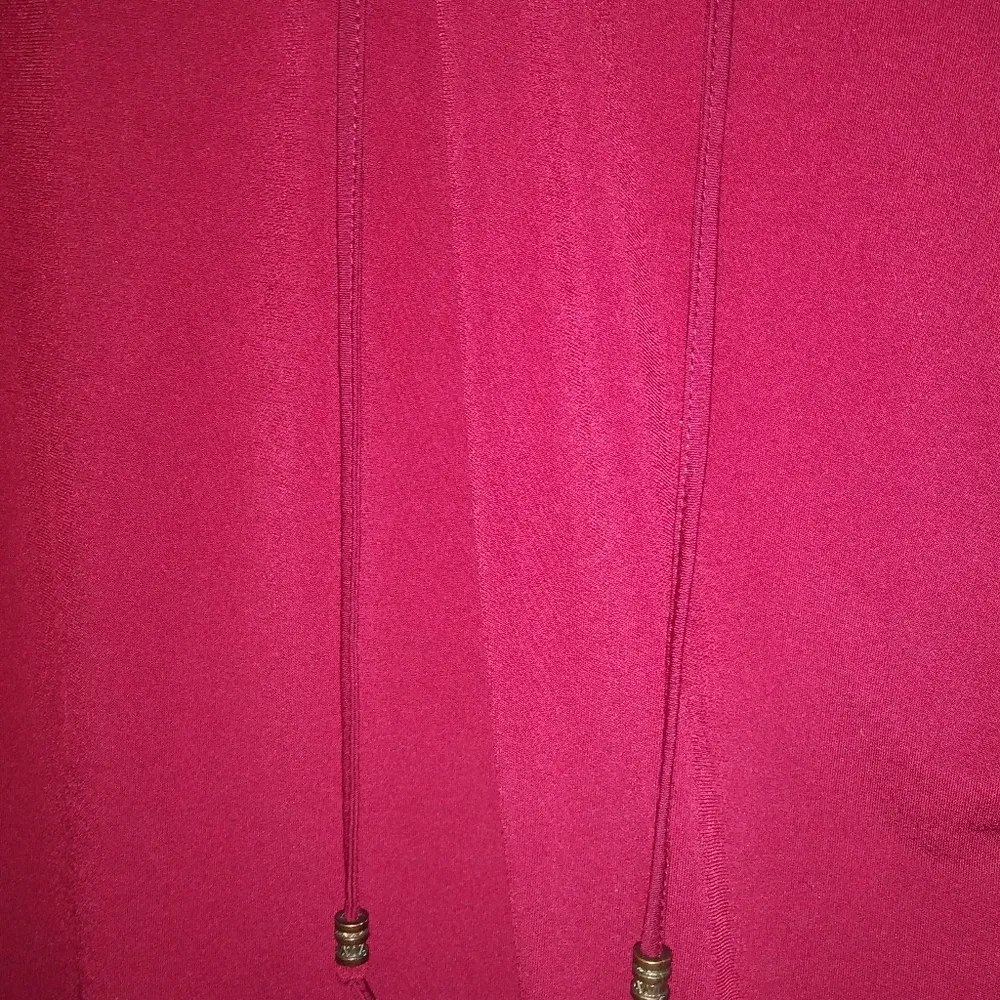 FG XL Maroon Stretch Top Lace Up Top Plus - Image 3