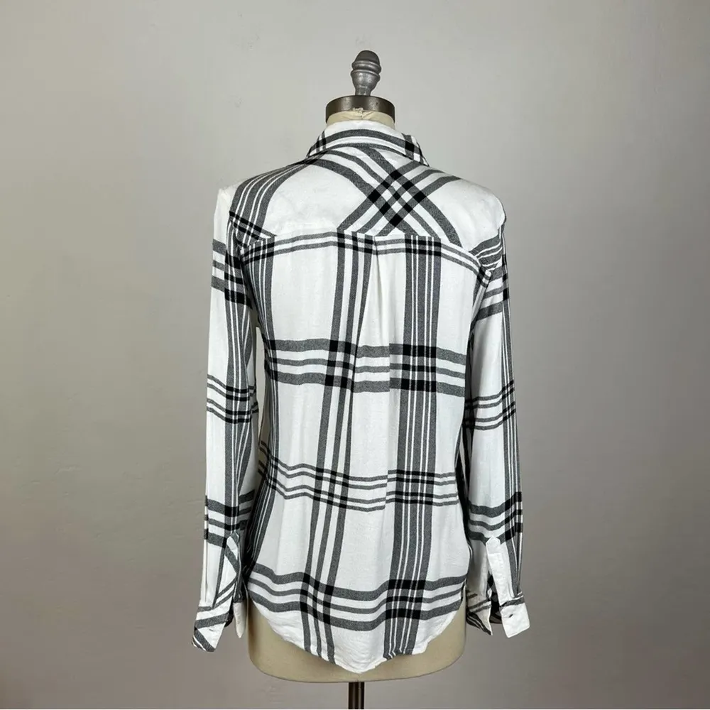 Rails Hunter Button Down in Charcoal Black White - Image 10