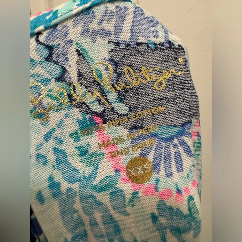 Lilly Pulitzer Bay Dress Shift Bright Navy Multi Color  Women's XXS $108 - Image 9