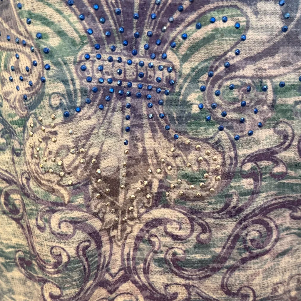 🐲🐲🐲BOGOHO🐲🐲🐲Cato Women's Long Sleeve Top with Purple and Teal Accents-22/24 - Image 3