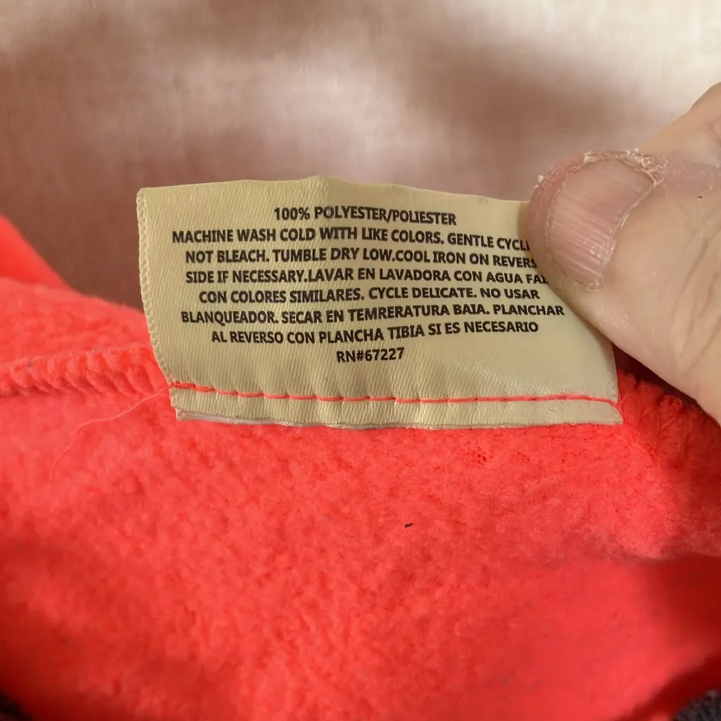 FINAL MARKDOWN Bobbie Brooks Vibrant Coral and grey hooded Fleece xl - Image 5