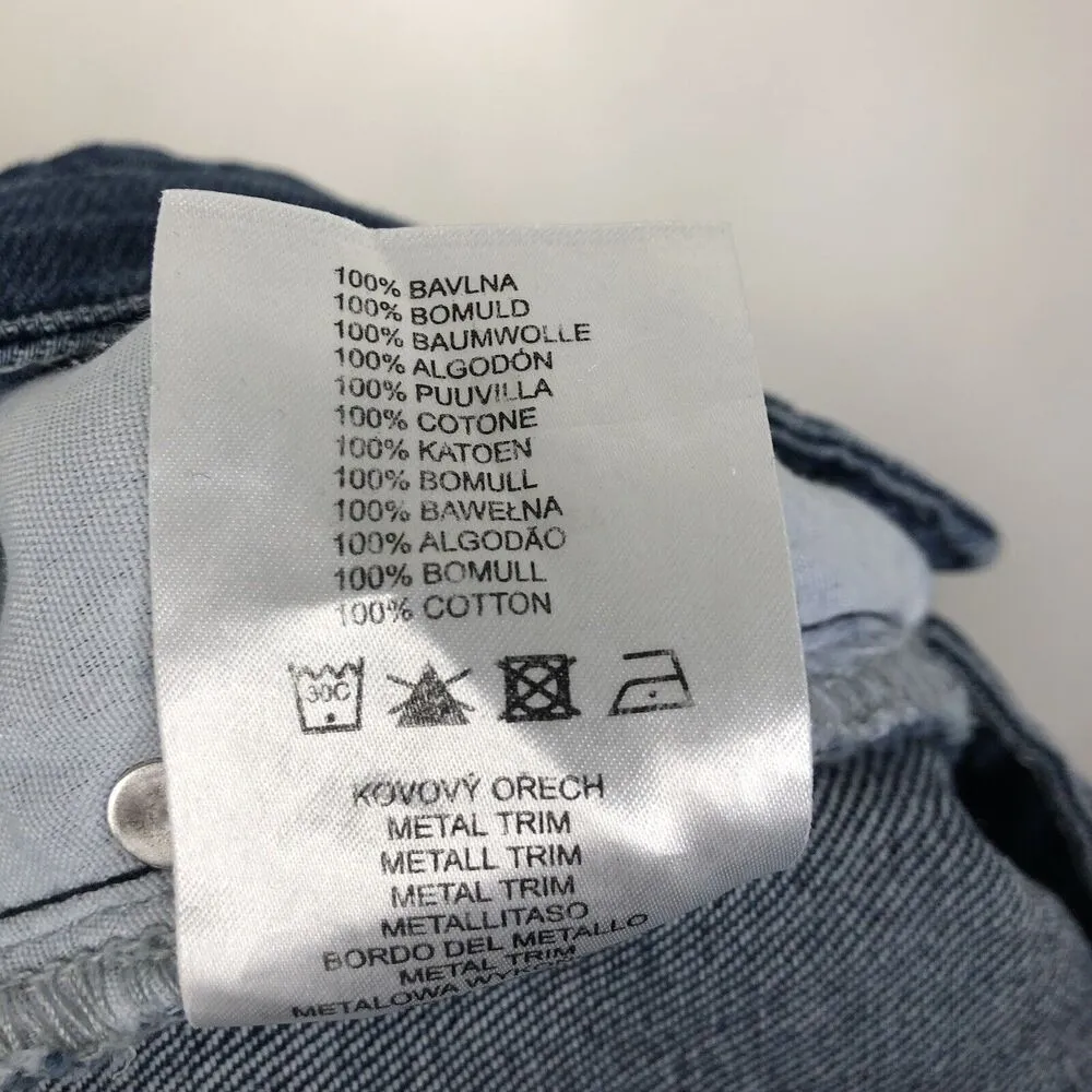 The Ragged Priest High Waisted Multi Blue Patchwork Denim Mom Jeans Size 28 - Image 8