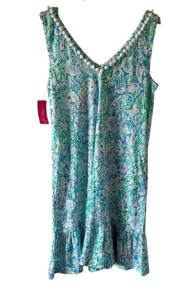 Lilly Pulitzer Camilla V Neck Dress Surf Blue Soleil it on Me NEW - Image 3