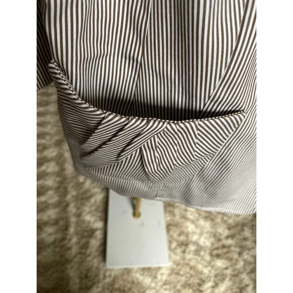 Doncaster Striped Peplum Blazer Suit Pant French Scandi Business Parisian Preppy - Image 12