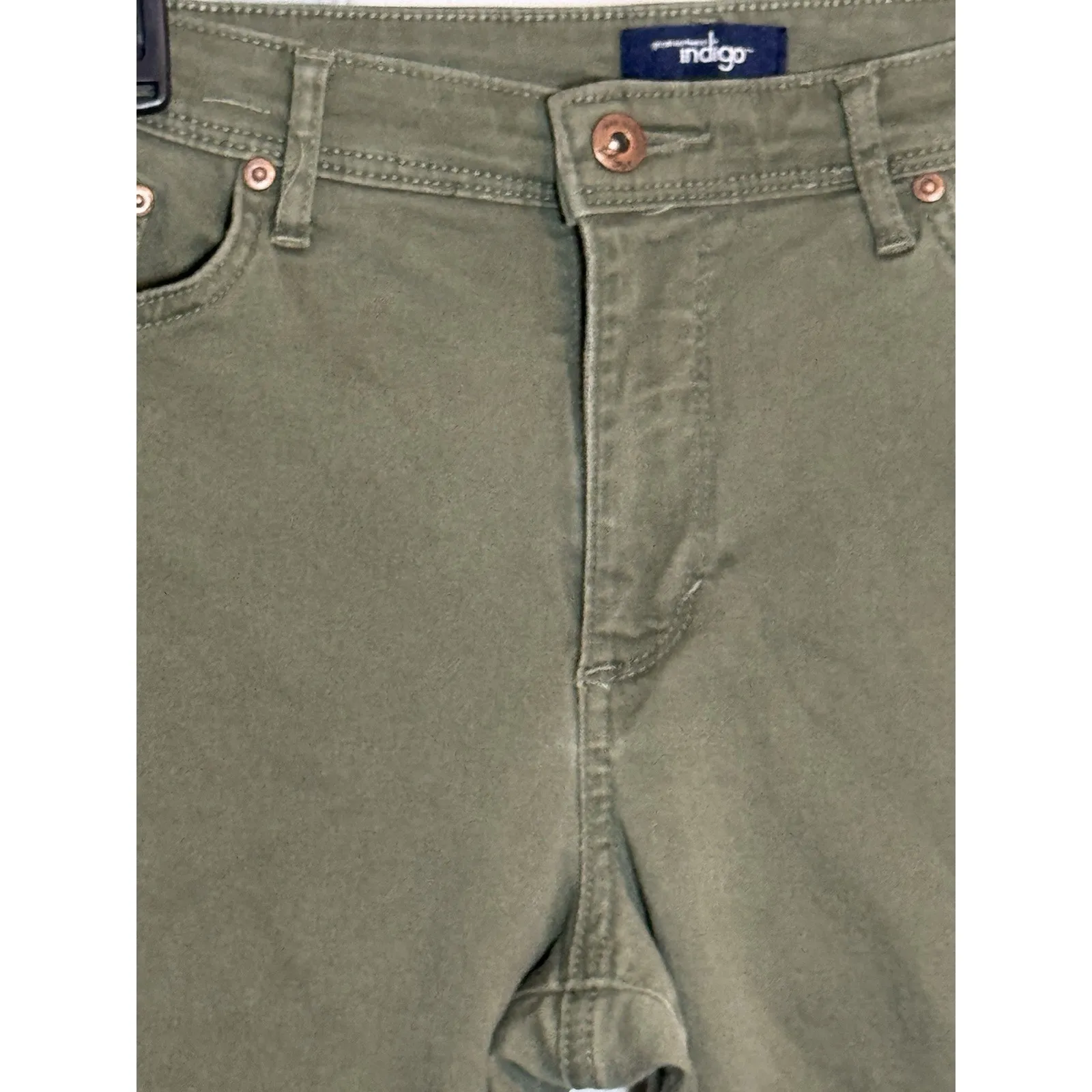 Women’s Northwest Indigo Olive Green Capri Pants, Size 14 - Image 2