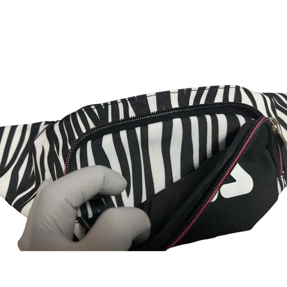 Fila Fanny Pack Unisex Adjustable Polyester Zebra Print Red 2 Pocket Ath… - Image 5