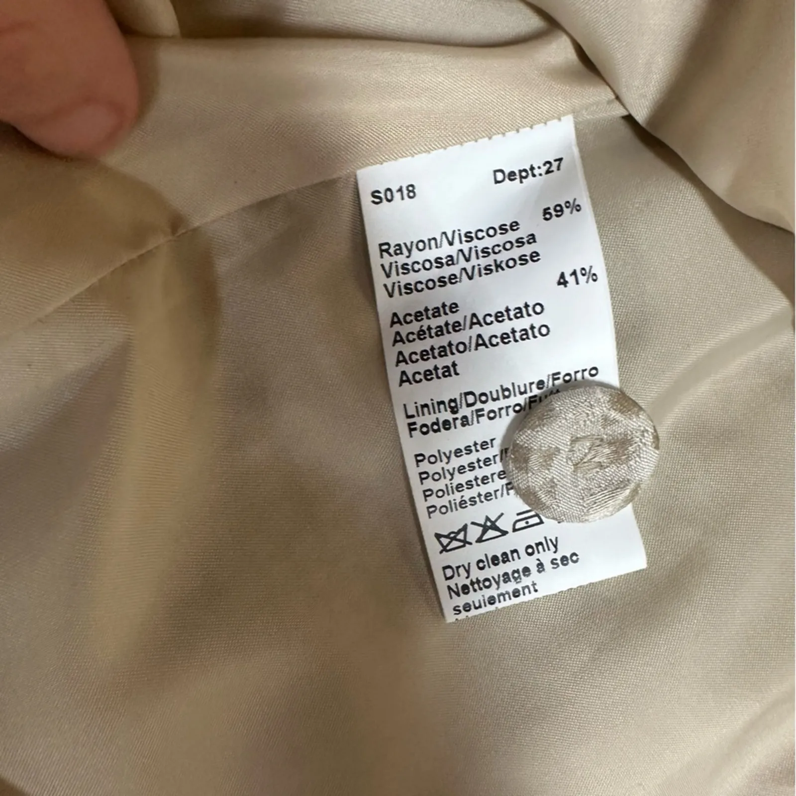 Gerard Darel  Textured Cream Suit Blazer Size 38 (US Size 6) - Image 4