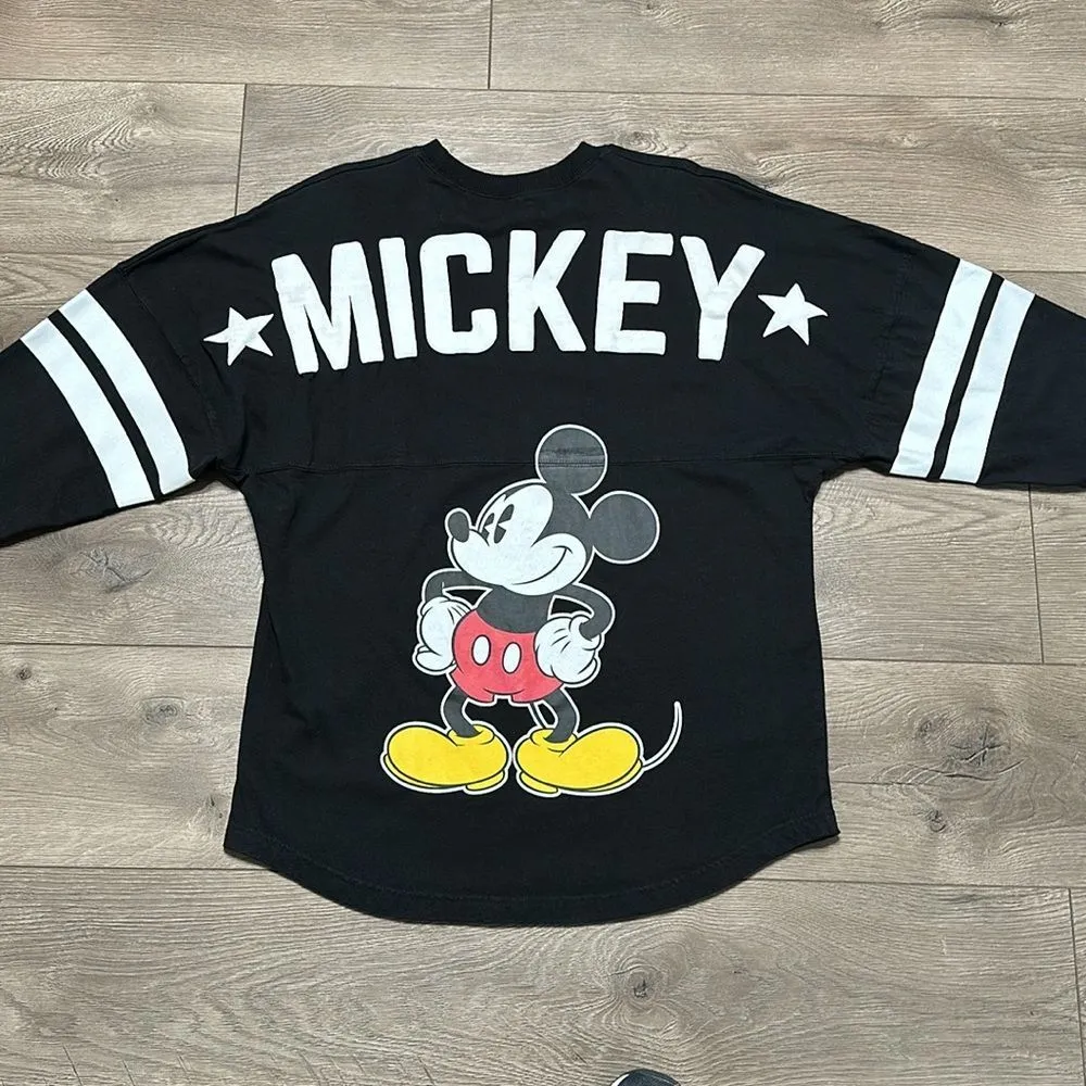 Disney Mickey‎ Mouse Spirit Jersey Long Sleeve Black Pullover Small - Image 4