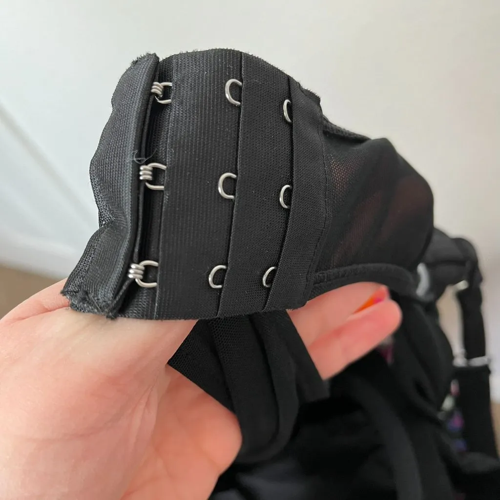 Swim Solutions Women's Floral Multicolor Underwire Tankini swimsuit Top Size 24W Black - Image 8