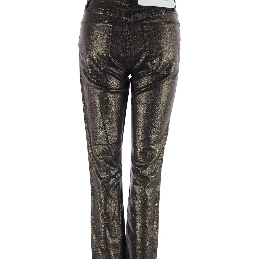 Frame Denim Metallic Gold Black Pants NWT - Image 2