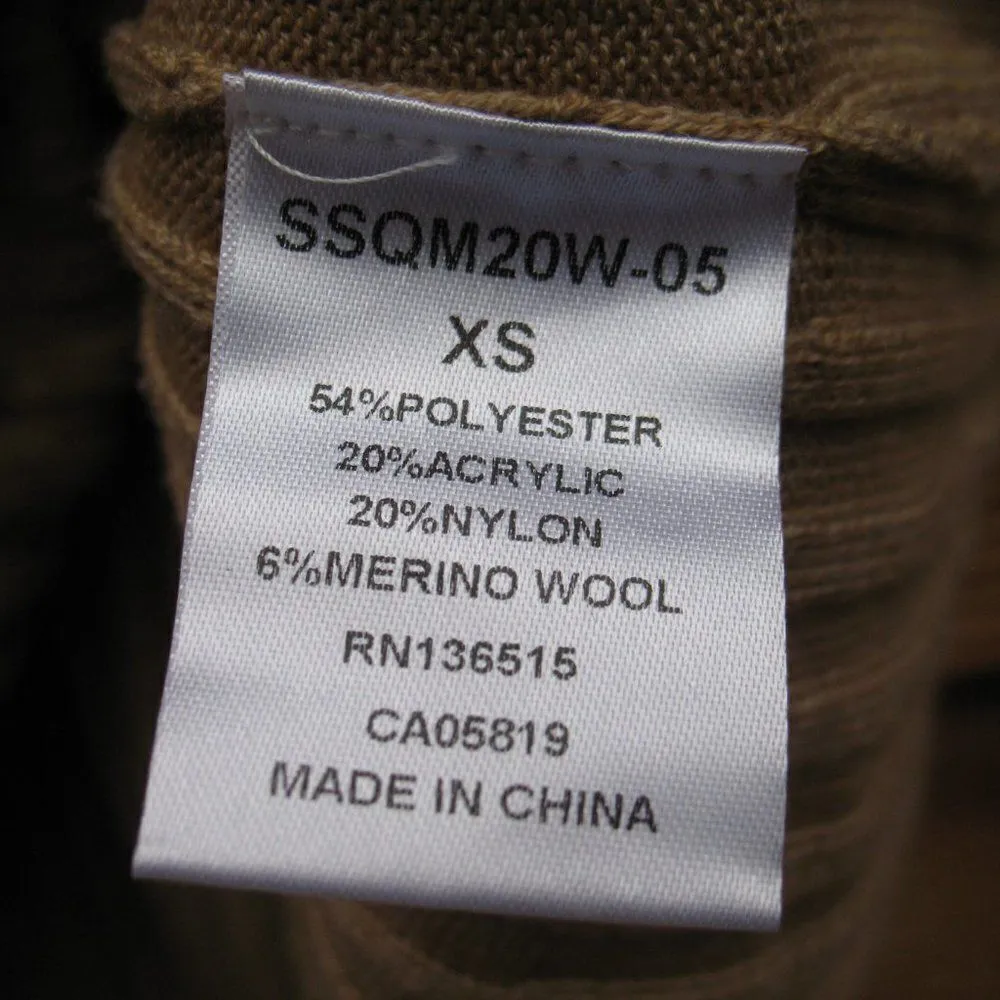 Tan Knit Wool Blend Ribbed Pullover - Image 9