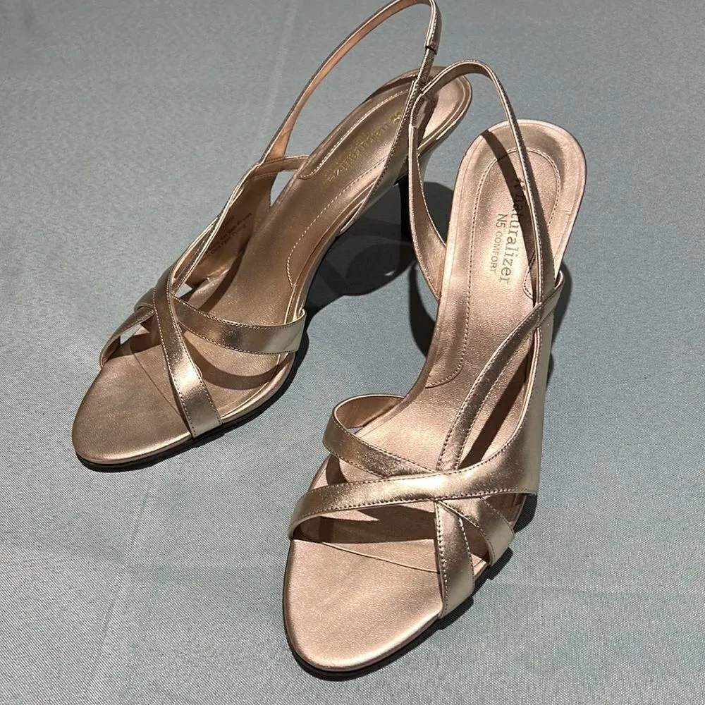 Naturalizer Prissy light God heels Size 11 B43 Gold - Image 9