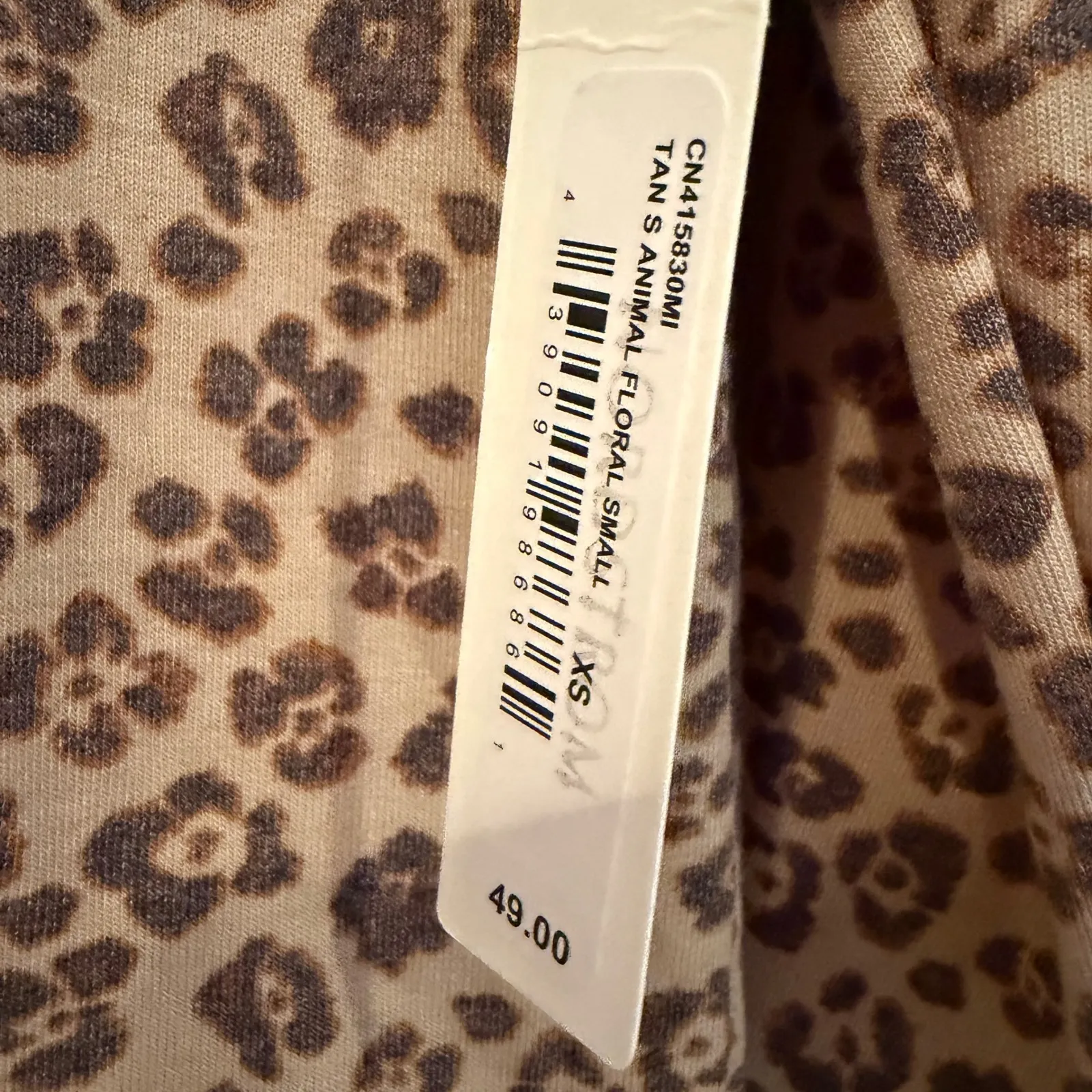 CASLON Animal Print Leopard Sweater Women's XS Tan Boho Hippie Preppy Classic - Image 6