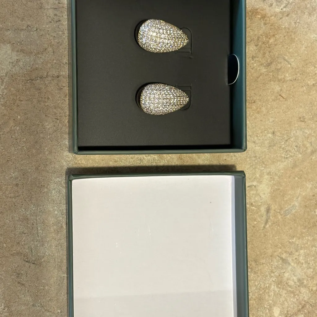 Jewels by Sunaina Elegant Gold ToneTeardrop Earrings - Image 3