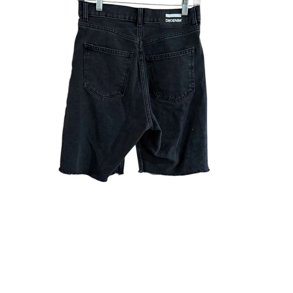 Dr Denim Black Highway Stitch Wide Leg Shorts Size 28 - Image 10