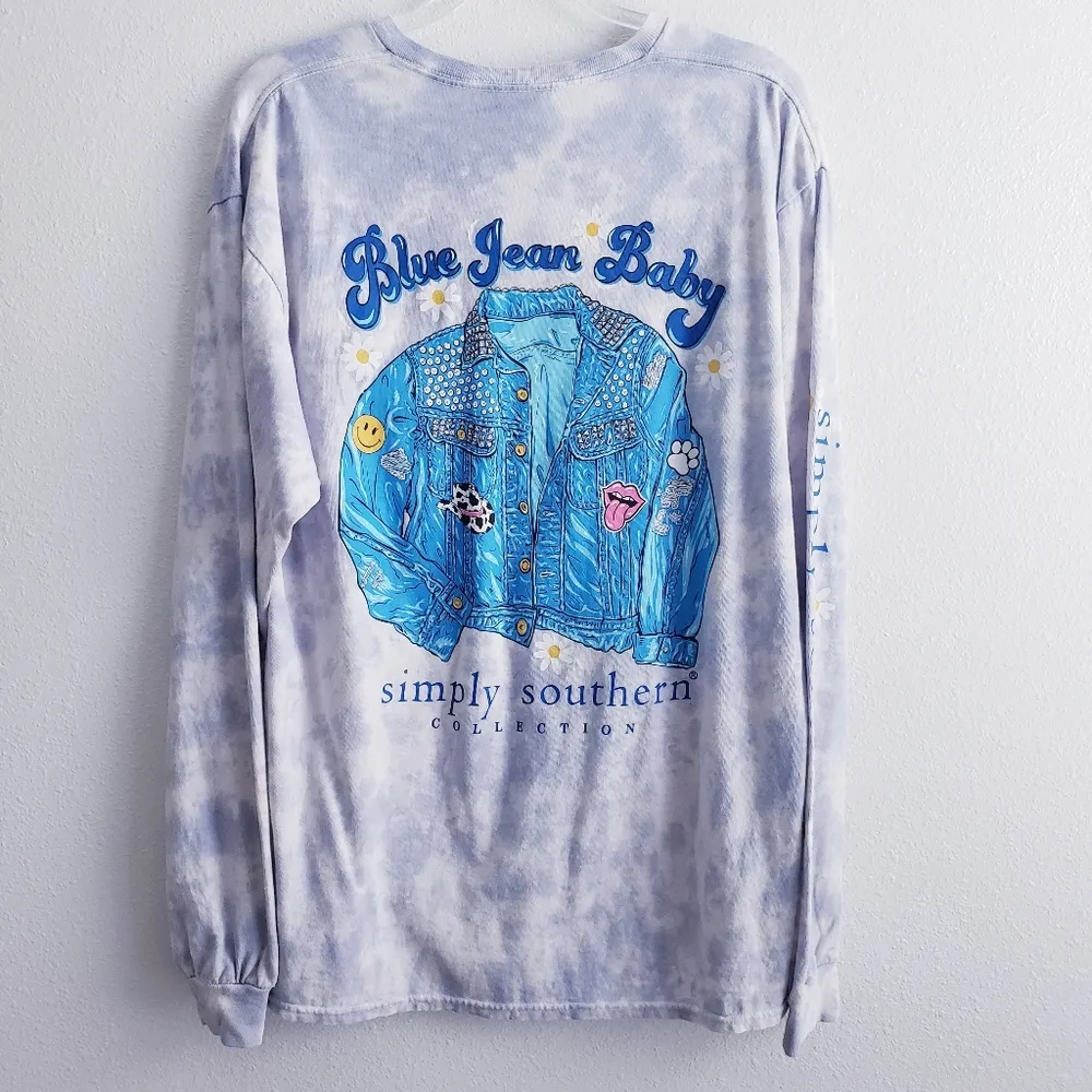 Simply Southern Blue Jean Baby Tie Dye Long Sleeve Top - Image 2