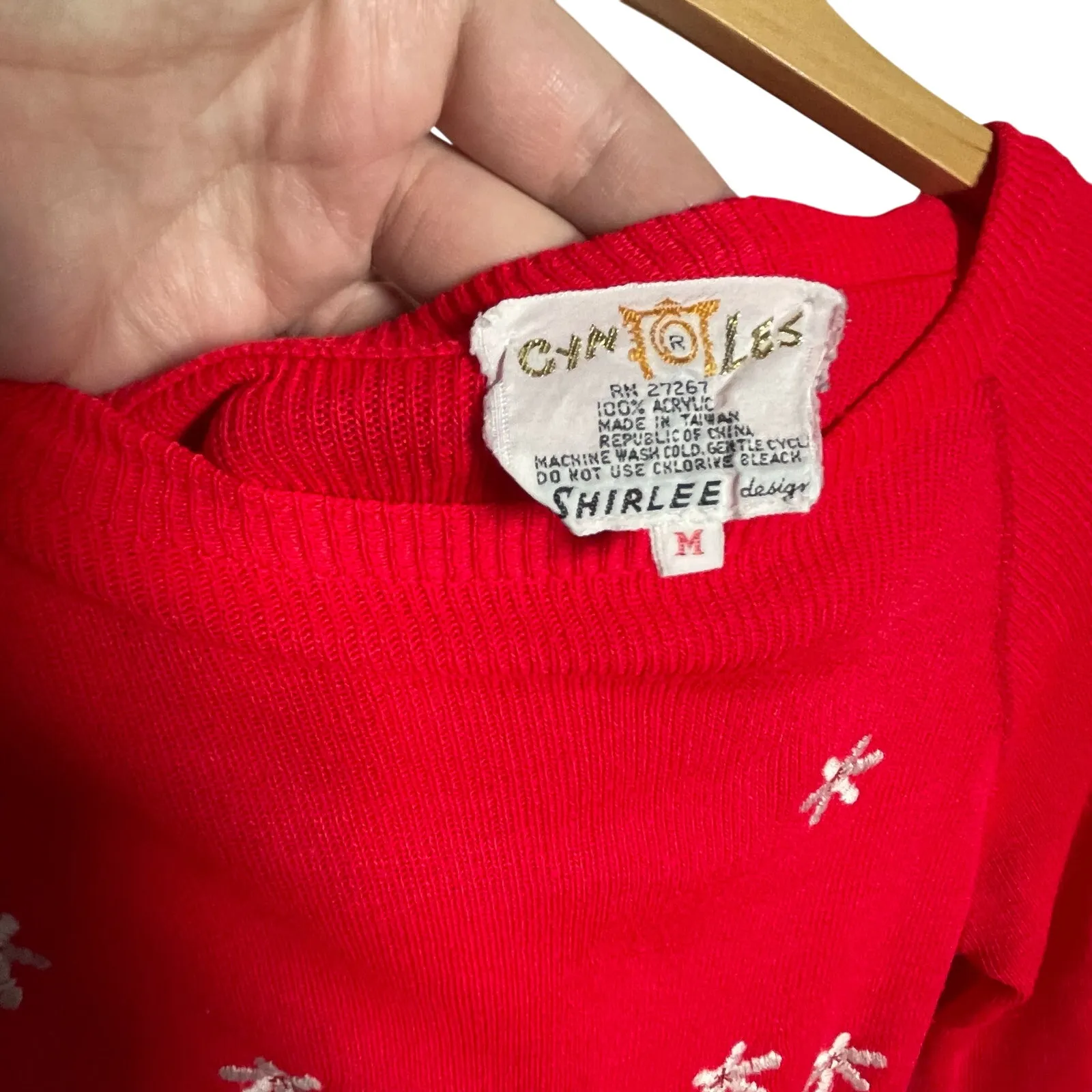 VINTAGE Cyn Les 1970s Colorblocked Ski Embroidered Long Sleeve Sweater - Image 4