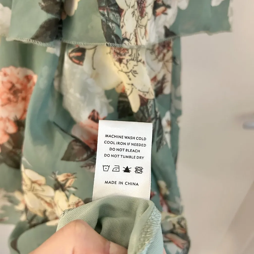 Baltic Born Montaigne Ruffle Maxi Dress in Sage Floral Size L NWOT - Image 9